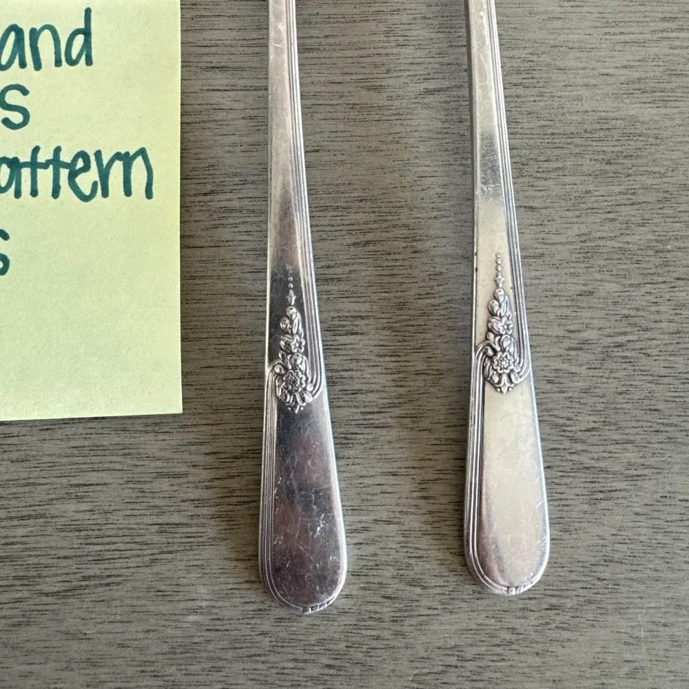 2 Holmes & Edwards‎ Inlaid Youth 1940 Silverplate Dinner Forks Flatware